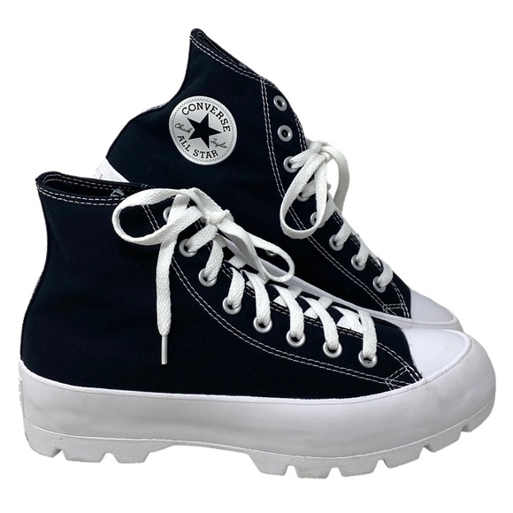 Converse Ctas Lugged Shoes Canvas Women Black White Casual Custom 571211C-WTBLBL - Picture 1 of 7